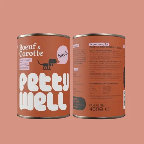 Boîtes de pâtée Petty Well Bœuf et carotte pour chien