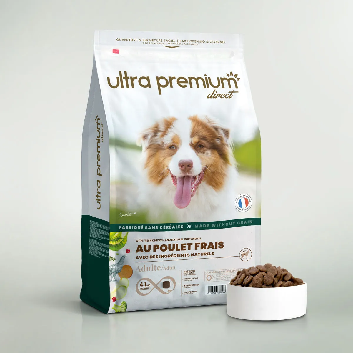 Sac de croquettes Ultra Premium Direct sans céréales au poulet frais